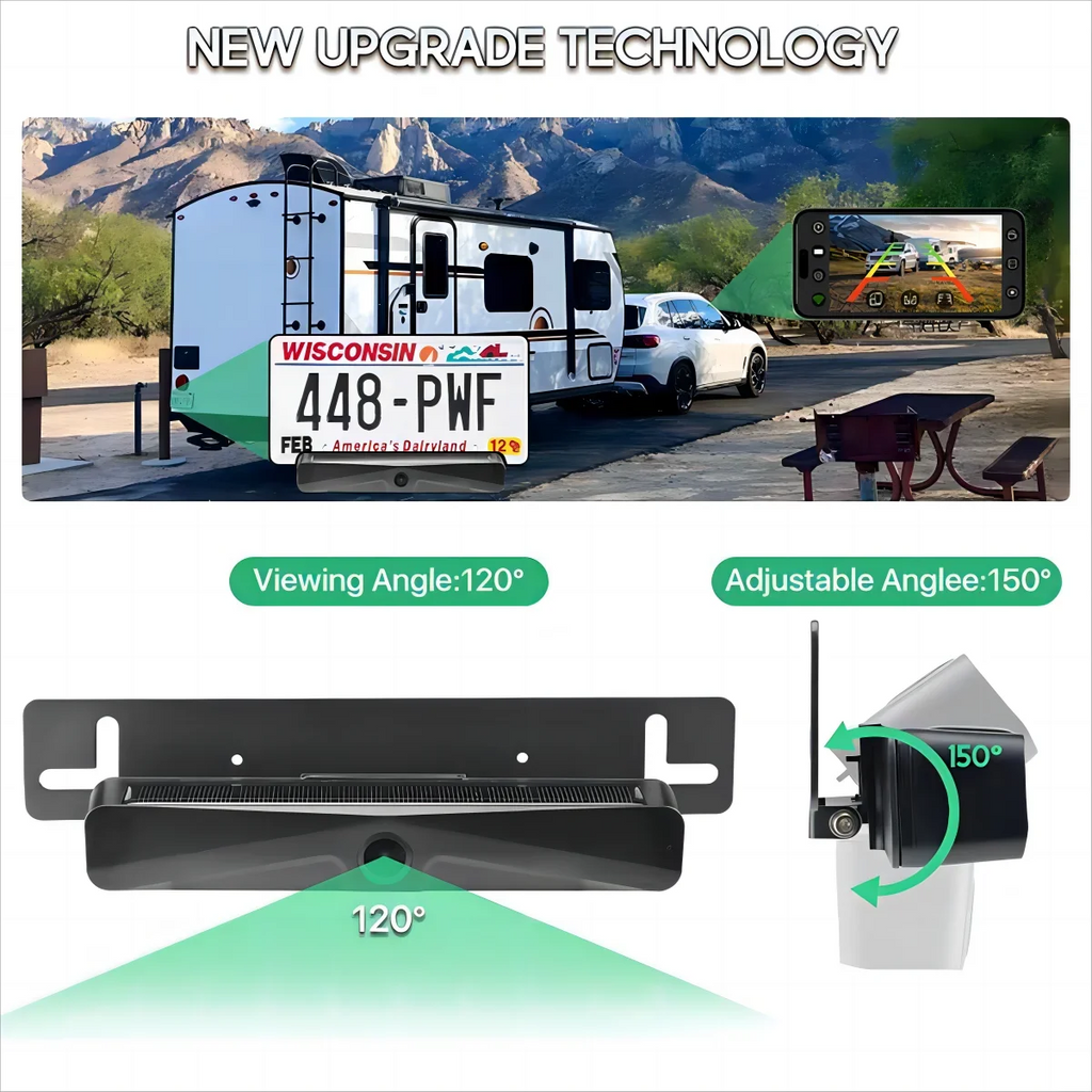 Cámara Solar Inalámbrica para Marcha Atrás